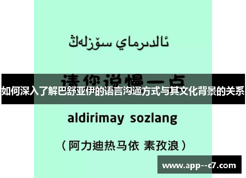 如何深入了解巴舒亚伊的语言沟通方式与其文化背景的关系